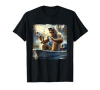 Bigfoot Pesca Avventura Divertente Sasquatch Cattura del Giorno Maglietta