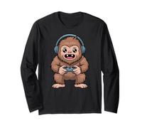 Bigfoot Playing Video Game Sasquatch Video Gamers Maglia a Manica