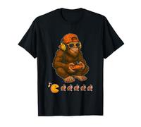 Bigfoot Playing Video Game Thanksgiving Day for Boys Mens Maglietta