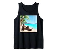 Bigfoot Prendere Il Sole sulla Spiaggia alle Hawaii Canotta