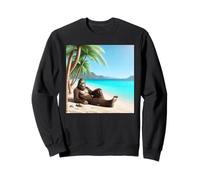 Bigfoot Prendere Il Sole sulla Spiaggia alle Hawaii Felpa