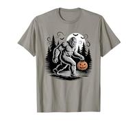 Bigfoot Pumpkin Fall Autumn Halloween Sasquatch Vibes Maglietta