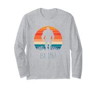 Bigfoot Retro Tramonto - EST. 1967 Sagoma della foresta Sasquatch Maglia a Manica