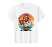 Bigfoot Sasquatch Braccio Rotto Cast Recupero Retro Tramonto Maglietta