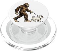 Bigfoot - Sasquatch divertente con cane maltese PopSockets PopGrip per MagSafe