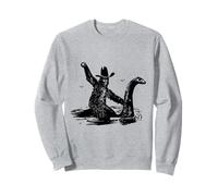 Bigfoot Sasquatch equitazione il mostro di Loch Ness divertente Felpa