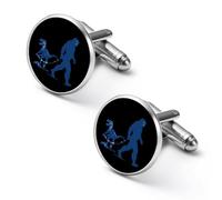 Bigfoot Sasquatch - Gemelli rotondi per camicia, motivo: dinosauri che camminano, per lavoro, matrimonio, festa del papà, regalo per festa del papà, 1.7cm, Metallo, Nessuna pietra preziosa