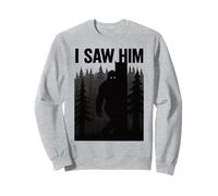 Bigfoot Sasquatch I Saw Him Divertente Foresta Cryptid Caccia Divertimento Felpa