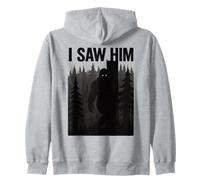 Bigfoot Sasquatch I Saw Him Divertente Foresta Cryptid Caccia Divertimento Felpa con Cappuccio