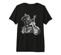 Bigfoot - Sasquatch in Sella a Una Motocicletta Maglietta Premium