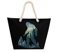 Bigfoot Sasquatch In The Forests Tote Bag per donne uomini borsa a tracolla borsa da spiaggia borsa shopping con manico in Hemprope