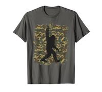 Bigfoot Sasquatch Peace Big Foot Squatch Army Camouflage Uomini Maglietta