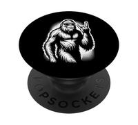 Bigfoot Sasquatch Rock and Roll - Corna in metallo pesante PopSockets PopGrip Adesivo
