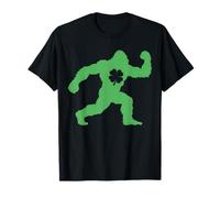 Bigfoot Sasquatch Shamrock St Patrick's Day Fun Design Maglietta