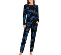Bigfoot Sasquatch Walking Dinosaurs - Pigiama da donna a maniche lunghe e pantaloni morbidi, 2 pezzi, Stile:, 4XL