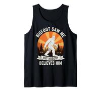 Bigfoot Saw Me But Nobody Believes Him Sasquatch Retro Divertente Canotta