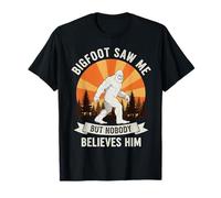 Bigfoot Saw Me But Nobody Believes Him Sasquatch Retro Divertente Maglietta