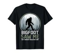 Bigfoot Saw Me Nobody Believes Him Divertente Sasquatch Bigfoot Maglietta