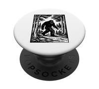 Bigfoot Silhouette Foresta Outdoor Cryptid Creatura Grande Piede PopSockets PopGrip Adesivo