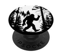 Bigfoot Silhouette Walking Through Dense Forest PopSockets PopGrip Adesivo