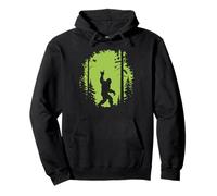 Bigfoot Silhouette Walking Through Forest Adventure Mystery Felpa con Cappuccio