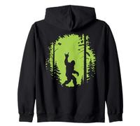 Bigfoot Silhouette Walking Through Forest Adventure Mystery Felpa con Cappuccio