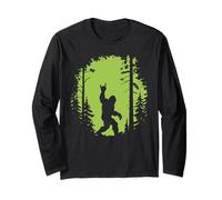 Bigfoot Silhouette Walking Through Forest Adventure Mystery Maglia a Manica