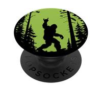 Bigfoot Silhouette Walking Through Forest Adventure Mystery PopSockets PopGrip Adesivo