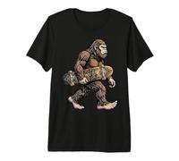 Bigfoot - Skateboard Divertente da Portare con Sasquatch Maglietta Premium