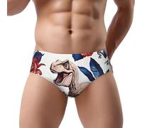 Bigfoot - Slip da uomo con stampa a triangolo, biancheria intima traspirante, Dinosauro 7, L