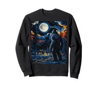 Bigfoot Starry Night - Van Gogh Inspired Sasquatch Art Tee Felpa