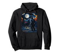 Bigfoot Starry Night - Van Gogh Inspired Sasquatch Art Tee Felpa con Cappuccio