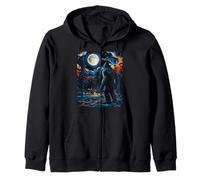 Bigfoot Starry Night - Van Gogh Inspired Sasquatch Art Tee Felpa con Cappuccio