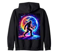 Bigfoot sulla Luna Spazio Terra Galaxy Sasquatch Felpa con Cappuccio