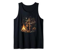 Bigfoot Suonare Chitarra Acustica Intorno Campfire -Fun Canotta