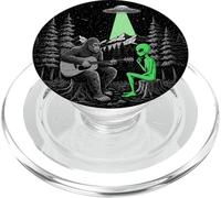 Bigfoot Suonare Chitarra Sasquatch Camping Big Foot UFO Alien PopSockets PopGrip per MagSafe