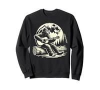 Bigfoot Suonare la chitarra sotto la luna piena nella natura della pineta Felpa