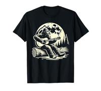 Bigfoot Suonare la chitarra sotto la luna piena nella natura della pineta Maglietta