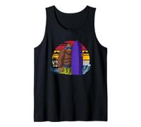 Bigfoot Surf Sasquatch Surfer Tramonto Onda Umorismo Canotta