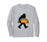 Bigfoot - Taco Gigante con Disegno di Cibo Sasquatch Maglia a Manica