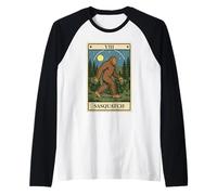 Bigfoot Tarocchi Grafica Sasquatch Foresta Cryptid Maglia con Maniche Raglan