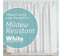 BigFoot Tenda da doccia in PEVA, 72 x 72 cm, resistente, con occhielli in metallo antiruggine e 3 pesi magnetici, inodore e compatibile con docce standard, colore: bianco