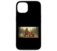 Bigfoot Trattore di guida divertente Sasquatch Farmer Woods Scene Custodia per iPhone 13