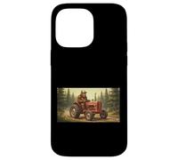 Bigfoot Trattore di guida divertente Sasquatch Farmer Woods Scene Custodia per iPhone 14 Pro Max