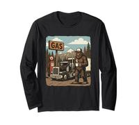 Bigfoot Trucker Retro Sasquatch Road Legend Maglia a Manica