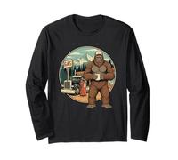 Bigfoot Trucker Retro Sasquatch Road Legend Maglia a Manica