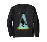 Bigfoot UFO Abduction Sasquatch Abducted Alien Maglia a Manica