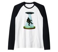 Bigfoot UFO Abduction Sasquatch Abducted Alien Maglia con Maniche Raglan