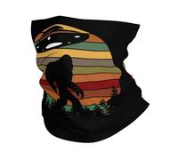 Bigfoot UFO Abduction2 Passamontagna Antiscivolo Scaldacollo Versatili Sciarpa A Tubo per Adulto Campeggio Sports 26X30CM