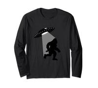 Bigfoot UFO ABDUZIONE ALIENA Sasquatch Big Foot Area 51 Meme Maglia a Manica